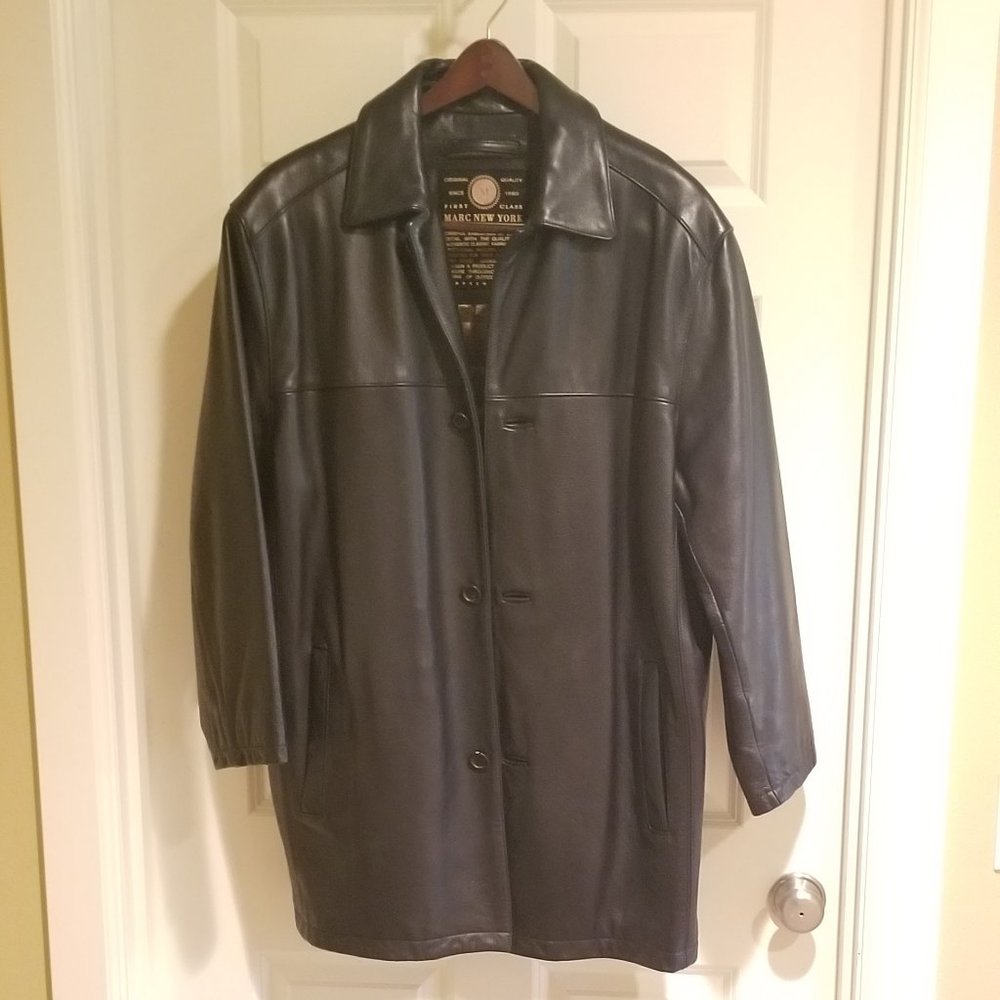 Andrew Marc New York Black Leather Jacket size L